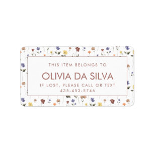 Wildblume Child's School Labels Anpassbar Adressaufkleber