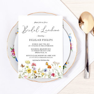 Wildblume Colorful Botanical Bridal Einladung