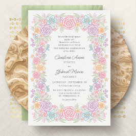 Wildblume Colorful Garden Wedding Einladung