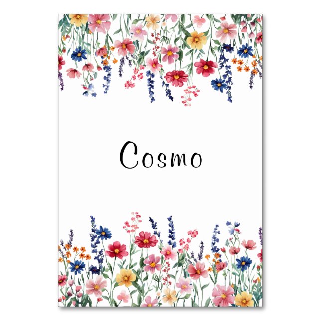 Wildblume Cosmo Tischnummer (Vorderseite)
