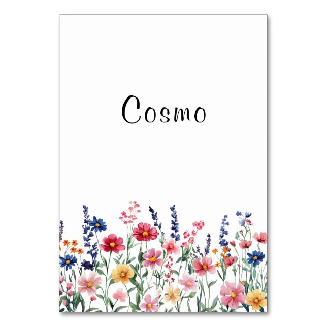 Wildblume Cosmo Tischnummer (Vorderseite)