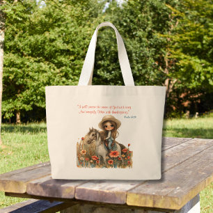 Wildblume Country Girl on Horl Jumbo Stoffbeutel