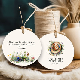 Wildblume Cowgirl Rustic Floral Quinceanera Geschenkanhänger