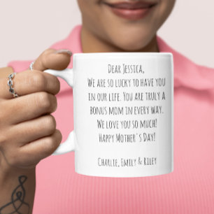 Wildblume Custom Message Bonus Mama StepMom Tasse