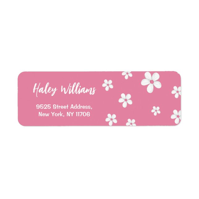 Wildblume Daisy Pink Baby Girl Rücksendeadresse (Vorne)