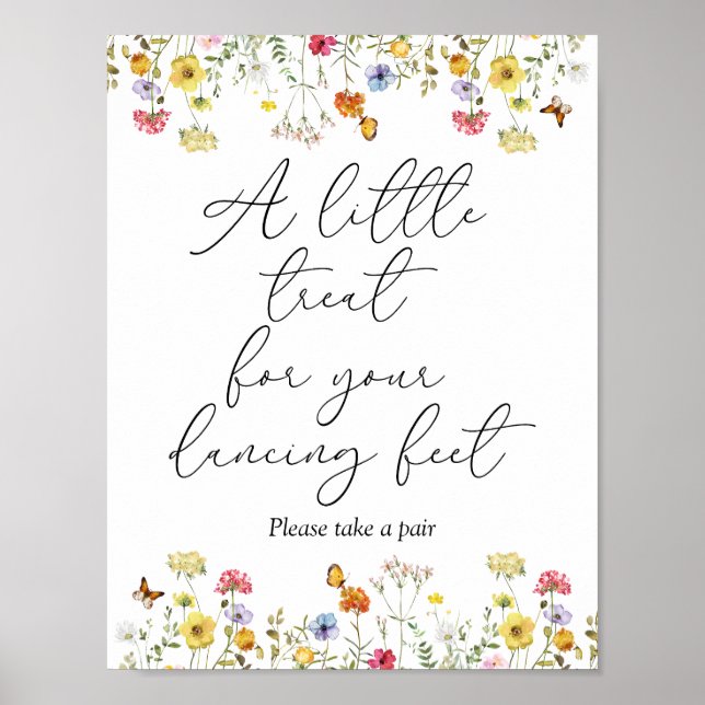 Wildblume Dancing Feet Drehte Flop Wedding Sign Poster (Vorne)