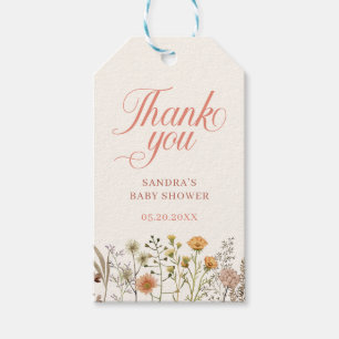 Wildblume Danke, Babydusche Geschenkanhänger
