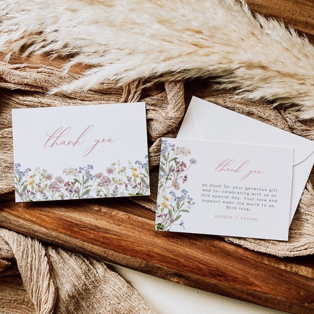 Wildblume Danke, dass ihr die Pink Floral Boho Blu Dankeskarte (Von Creator hochgeladen)