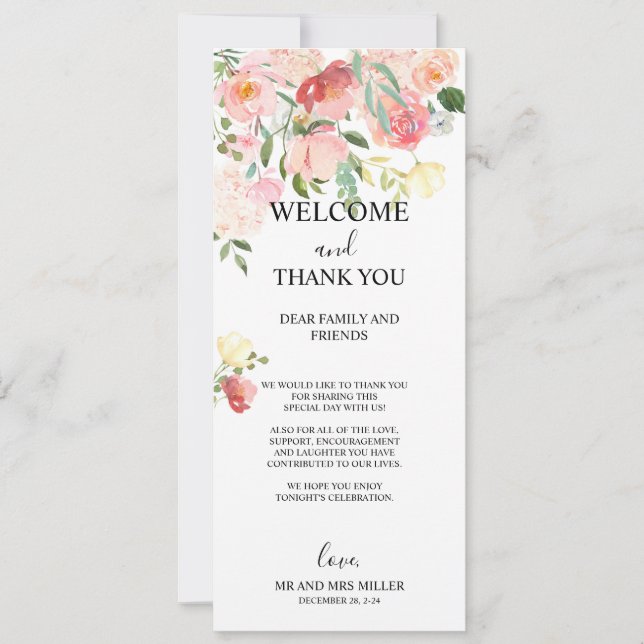 Wildblume Danke Karte, Schreibtisch Dankeschön Kar Feiertagskarte (Vorderseite)