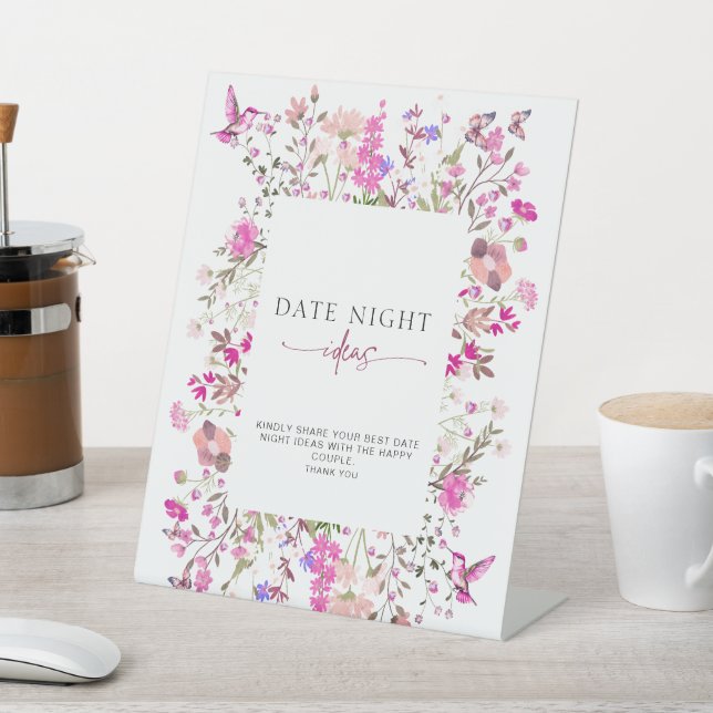 Wildblume Date Night Ideas Brautparty Sockelschild (In SItu)