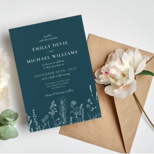 Wildblume Deep Wedding Einladung