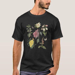 Wildblume der botanischen Vintagen Blume Pflanze T-Shirt