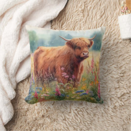 Wildblume der Hochglanzkühe Kissen