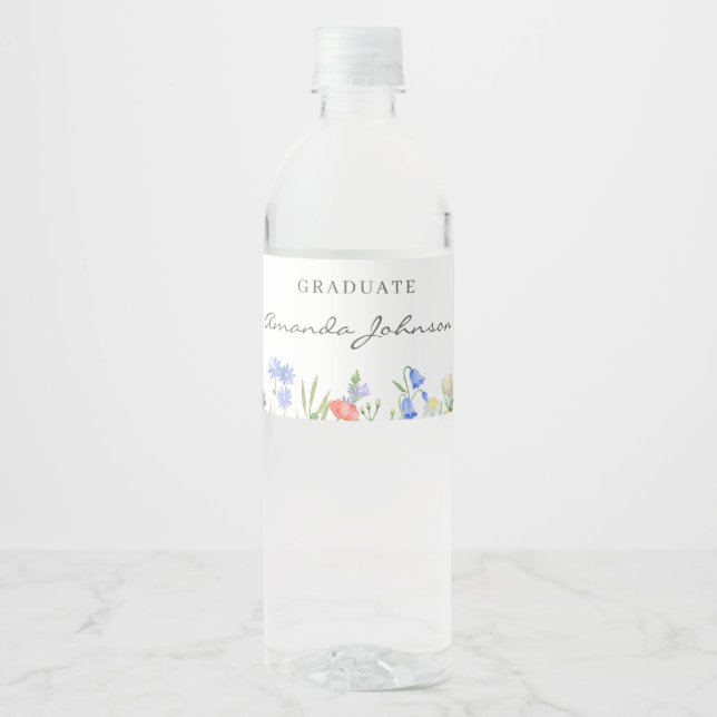 Wildblume der Krankenschwester Graduation Wasserflaschenetikett (Vorderseite)
