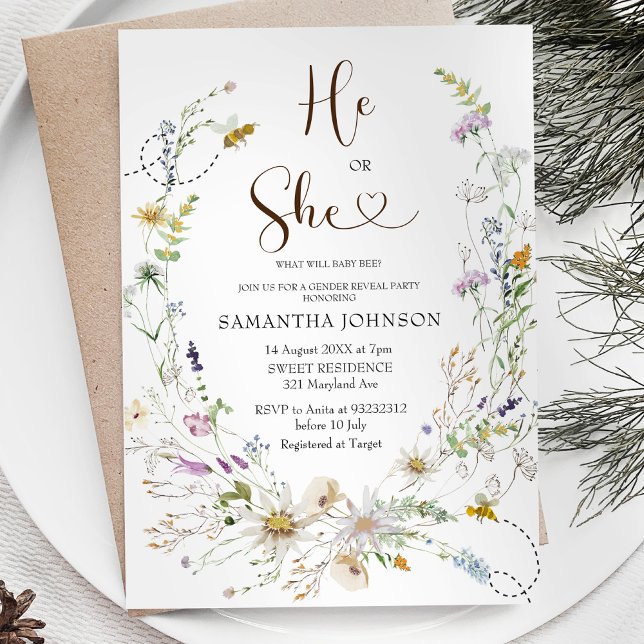 Wildblume der Rustikalen Bienen Einladung (Von Creator hochgeladen)