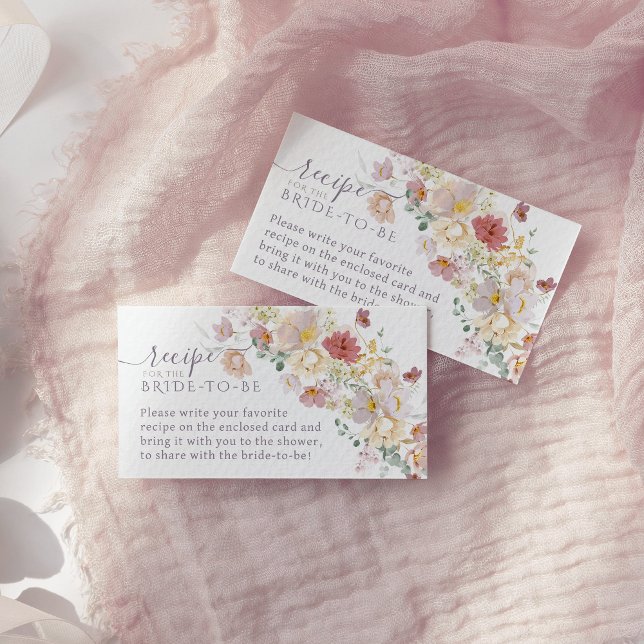 Wildblume der Wasserfarbe Lila Brautrezept Begleitkarte (Von Creator hochgeladen)