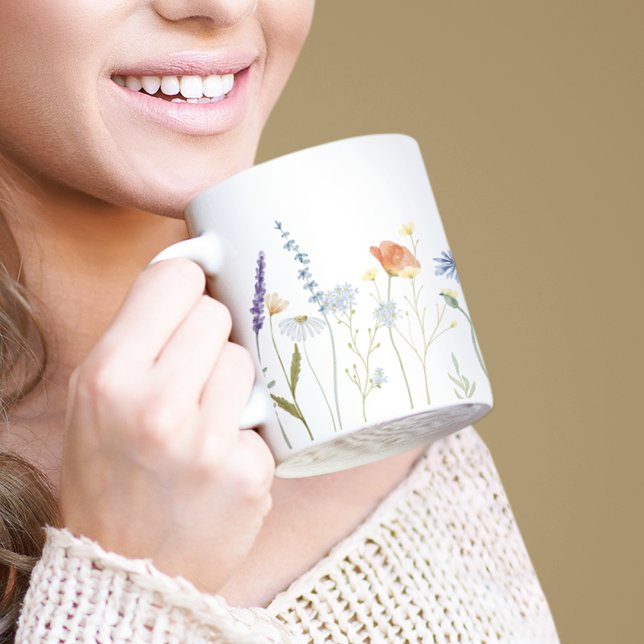 Wildblume der Wasserfarbe Personalisiert Kaffeetasse (Von Creator hochgeladen)