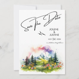 Wildblume der Wasserfarben Save The Date