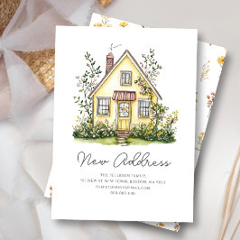 Wildblume des Gelben Hauses | Neue Zuhause-Adresse Mitteilungskarte