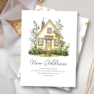 Wildblume des Gelben Hauses Neue Zuhause-Adresse Mitteilungskarte