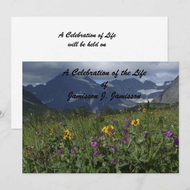 Wildblume des Lebens Einladung (Vorne/Hinten)