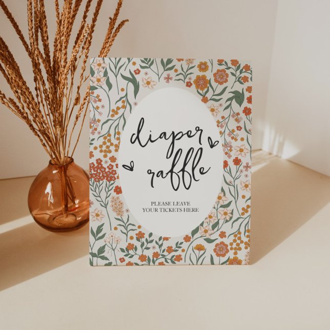 Wildblume Diaper Raffle Game Sockelschild (Diaper Raffle Sign)
