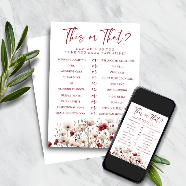 Wildblume, die das Brautparty-Spiel kennt Einladung (Wildflower Who Knows the Bridal Shower Game)