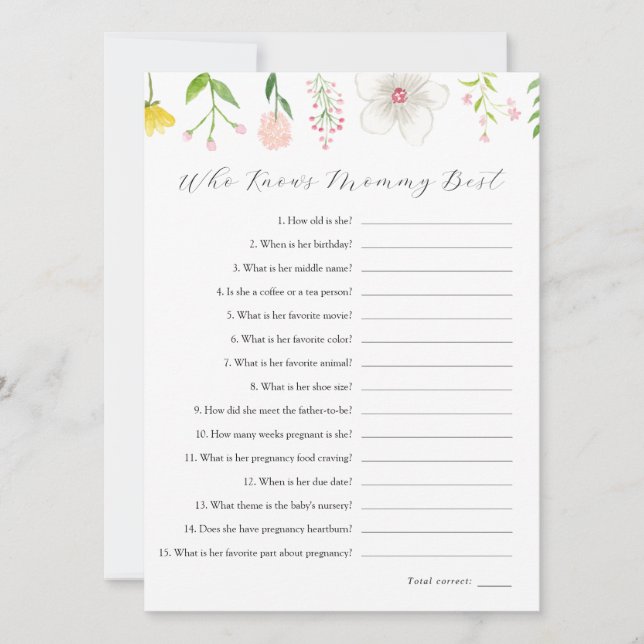Wildblume, die die beste Spielkarte von Mommy kenn Einladung (Vorderseite)