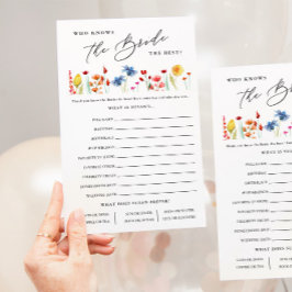 Wildblume, die die Bride Paper Game Card kennt Flyer