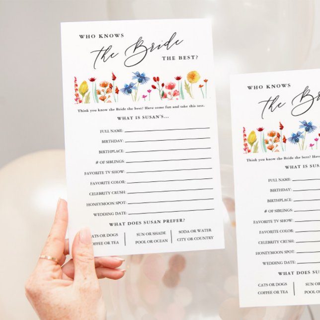 Wildblume, die die Bride Paper Game Card kennt Flyer (Von Creator hochgeladen)