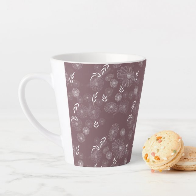 Wildblume Doodles Muster Latte Tasse (Beispiel)