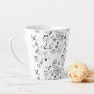 Wildblume Doodles Muster Latte Tasse