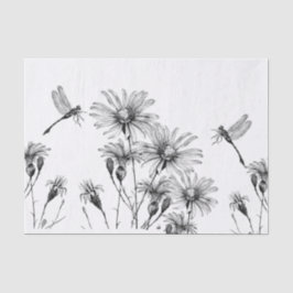 Wildblume Dragonfly Decoupage Craft Daisy Sketch Seidenpapier