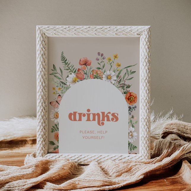 Wildblume Drinks Unterschreiben Poster (Von Creator hochgeladen)