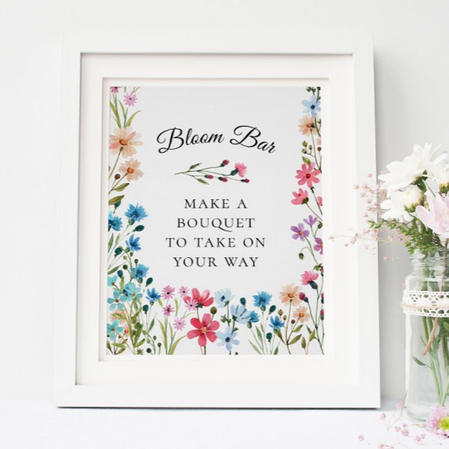 Wildblume Dusche Blume Bar oder Bloom Bar Sign Poster (Von Creator hochgeladen)