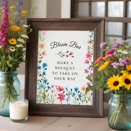 Wildblume Dusche Blume Bar oder Bloom Bar Sign Poster