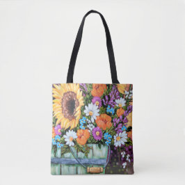 "Wildblume-Eimer-Blumenstrauß-" Taschen-Tasche