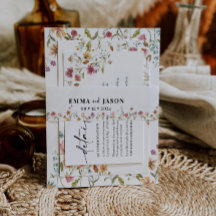 Wildblume Einladung Bauchband