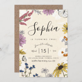 Wildblume Einladung zum Geburtstag