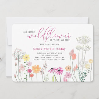 Wildblume Einladung zur Geburtstagspartei