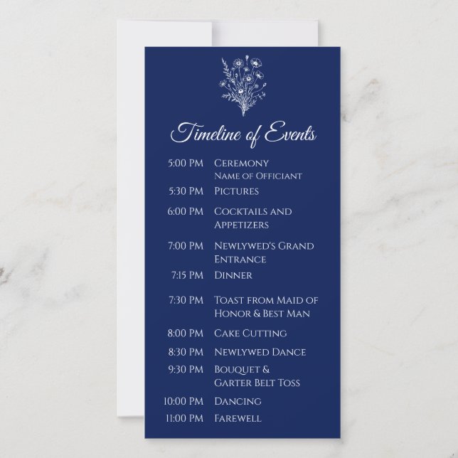 Wildblume Elegance - Hochzeitsprogramm- (Rückseite)