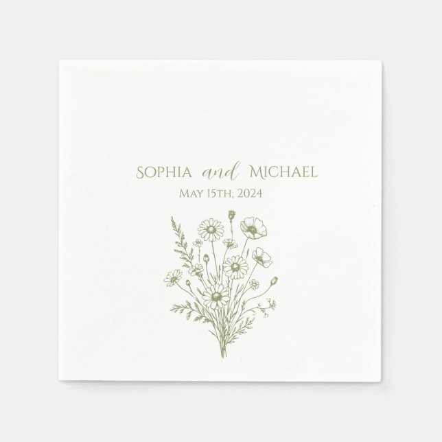 Wildblume Elegance-Wedding - Napkins Serviette (Vorderseite)