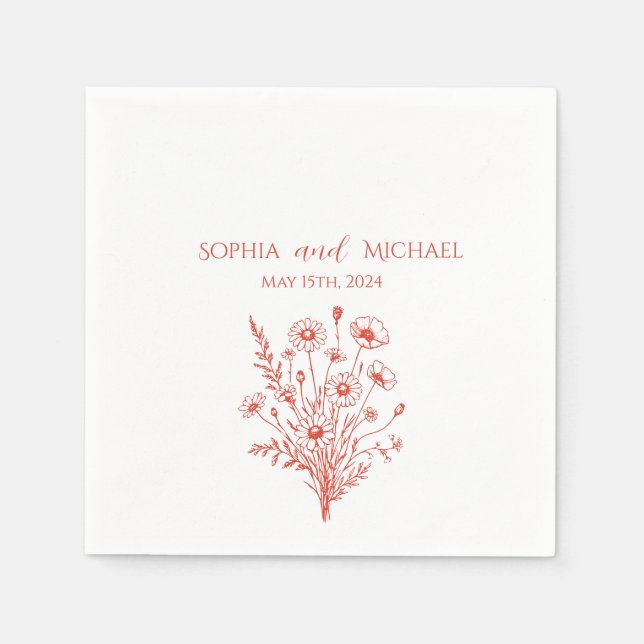 Wildblume Elegance-Wedding - Napkins Serviette (Vorderseite)