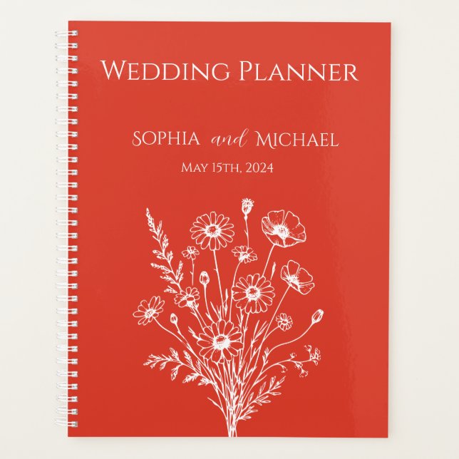 Wildblume Elegance-Wedding-Planner Planer (Vorderseite)