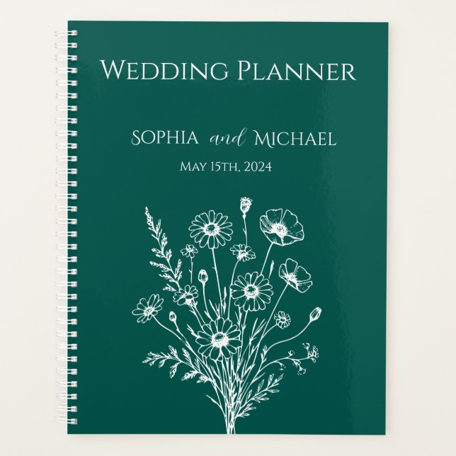 Wildblume Elegance-Wedding-Planner Planer (Vorderseite)