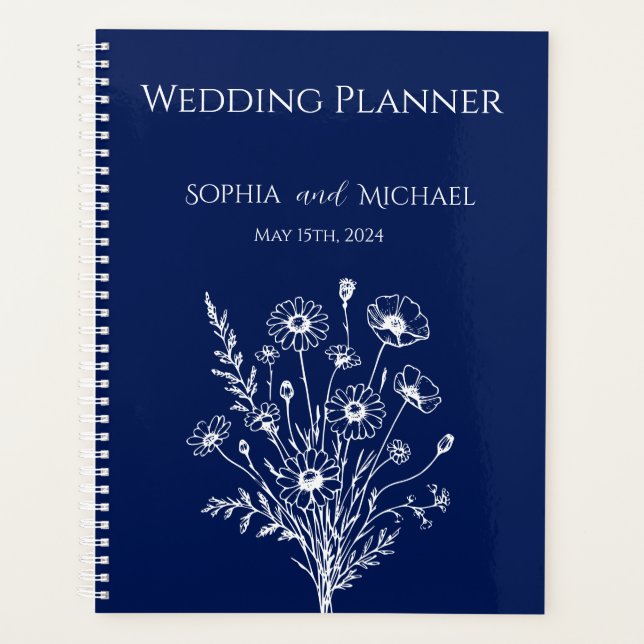 Wildblume Elegance-Wedding-Planner Planer (Vorderseite)