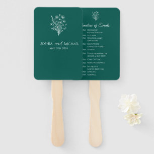 Wildblume Elegance-Wedding-Programm Fächer