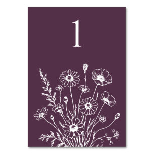 Wildblume Elegance-Wedding-Table-Karte Tischnummer