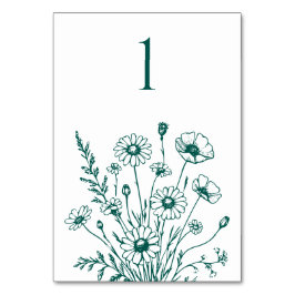 Wildblume Elegance-Wedding-Table-Karte Tischnummer