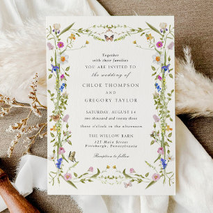 Wildblume Elegante Garden Wedding Einladung